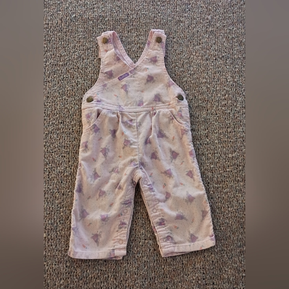 Vintage Osh Kosh Bunny Microcord Overalls 6-12 Months